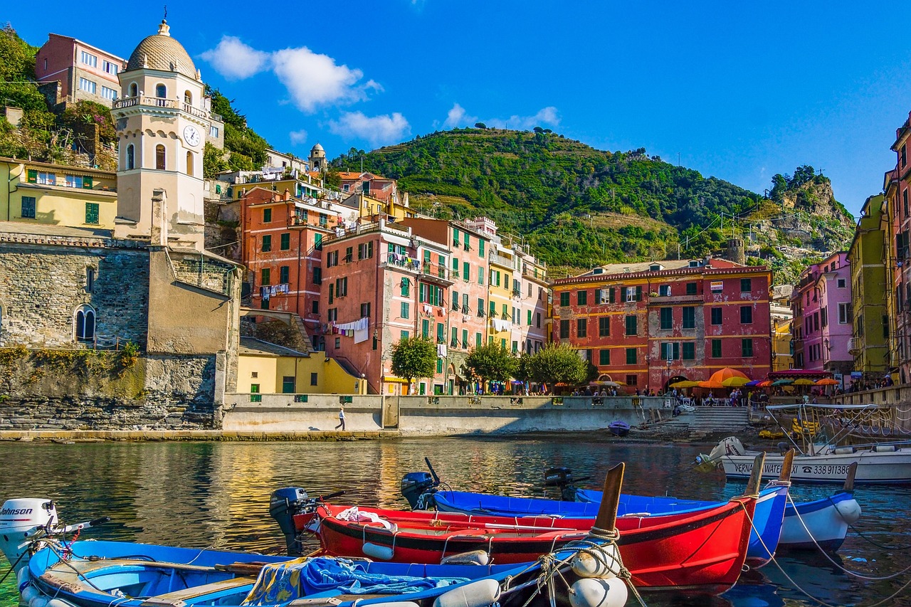 italy, nature, sea, boats, houses, cinque terre, mediterranean, liguria, port, architecture, village