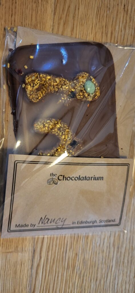 Selbstgemachte Schokoladentafel im Chocolatarium Edinburgh